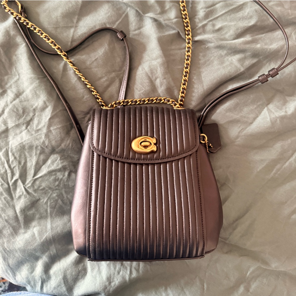 Coach Parker Convertible 16 with Quilting and Chain Straps